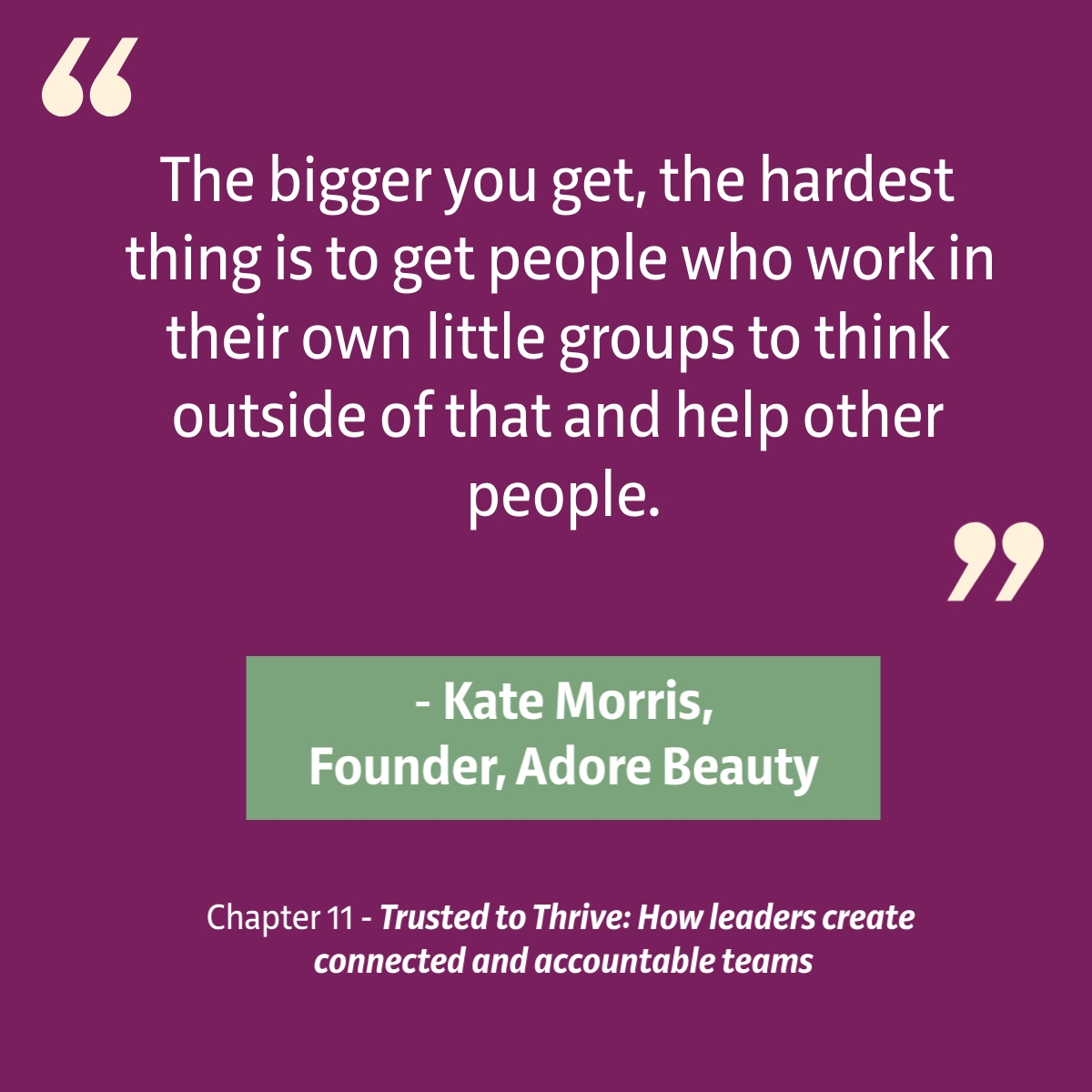 Kate Morris Trusted to Thrive Quote
