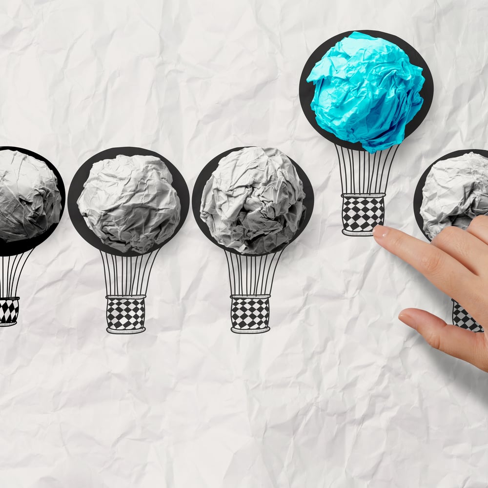 Hot air balloons that represent whether someone has leadership potential