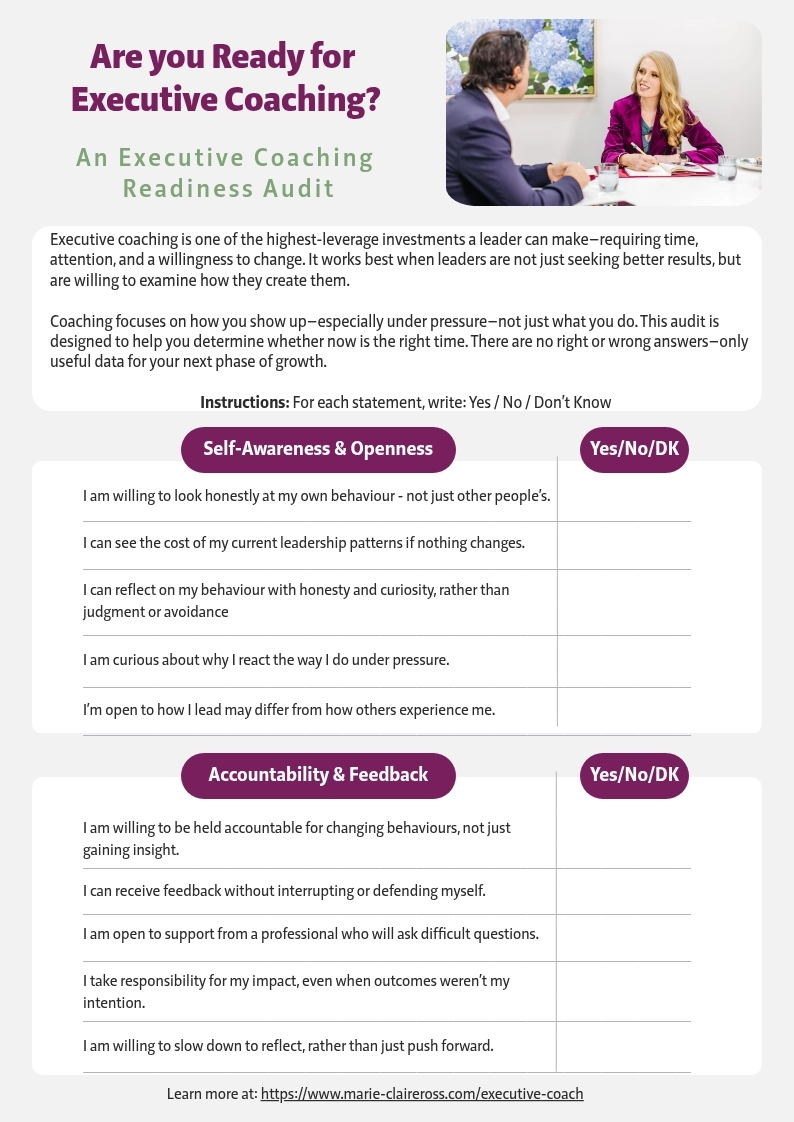 Executive Coaching Readiness Checklist | Is Coaching Right for You?